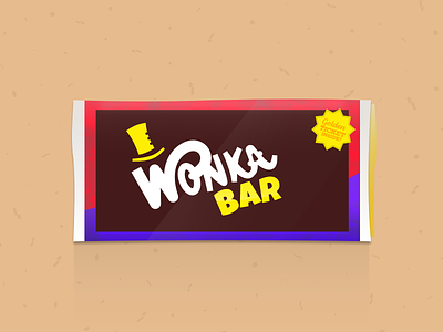 Wonka Bar candy chocolate chocolate bar design illustrator vector willy wonka wonka