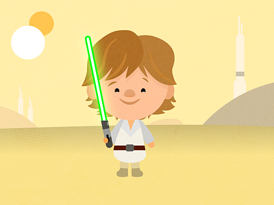 Luke on Tatooine affinitydesigner disney illustration illustrations star wars