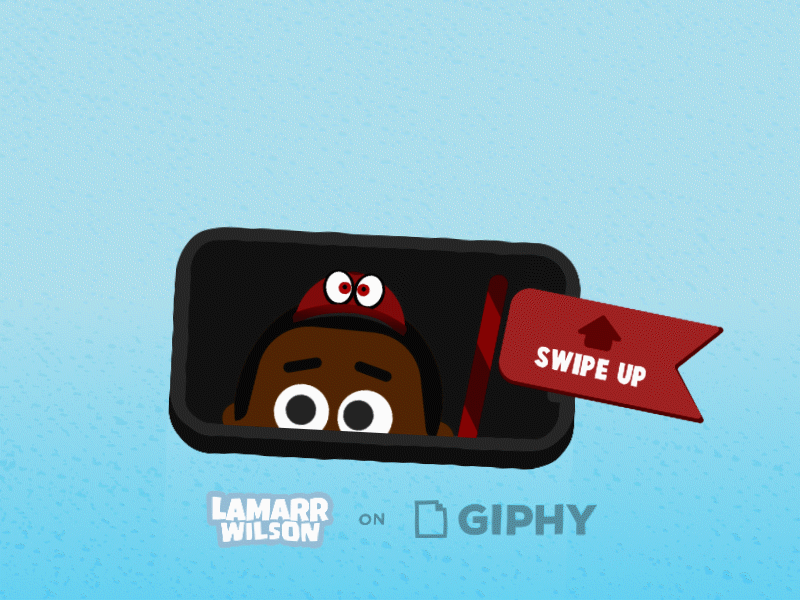 Lamarr Wilson on GIPHY - Swipe Up Animation after effects animation giphy illustrator influencers instagram social media youtube