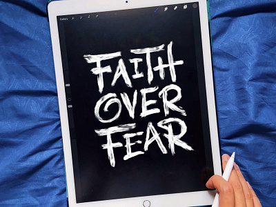 Faith Over Fear - Lettering brush calligraphy calligraphy calligraphy and lettering artist design edgy lettering faith over fear graphics handlettering illustration lettering lettering art lettering artist motivational lettering textural lettering type typography white on black lettering