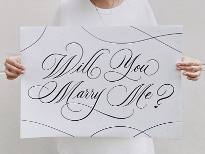 Will You Marry Me - Calligraphy Poster Print brush calligraphy brushlettering calligraphy calligraphy design design graphics handlettering illustration lettering lettering art lettering artist marriage proposal proposal design shop type typography wedding decor wedding design wedding signs will you marry me