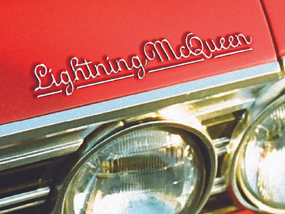 Lightning McQueen - Vintage Car Custom Logo 3d branding car logo custom logo design graphic design logo logo design monoline logo type typography vintage car vintage logo visual identity
