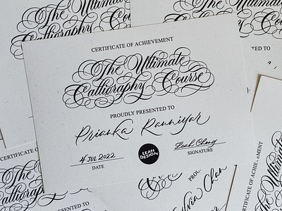 The Ultimate Calligraphy Course Certificate Of Achievement