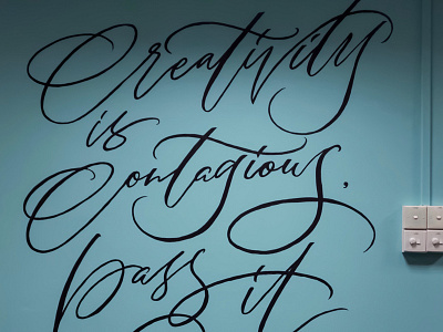 MURAL | Creativity Is Contagious, Pass It On - Albert Einstein illustration lettering mural type typography