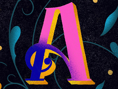 Gradient Victorian Letter A 3d type calligraphy custom lettering design gradient lettering gradient typography grain texture graphics handlettering illustration letter a lettering lettering artist type typography victorian letter a