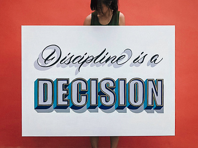 Discipline is a Decision - Custom Lettering Canvas