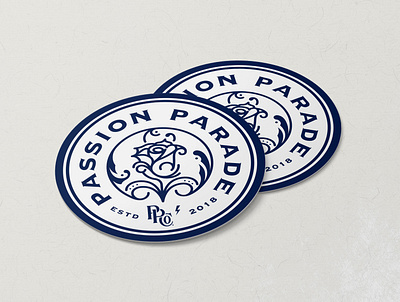 Passion Parade Co. Sticker Design apparel brand identity brand identity design brand message branding design graphics handlettering illustration lettering logo logo design sticker design type typography vintage