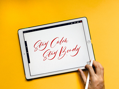 Stay Calm Stay Bendy - iPad Lettering (Mural Design Sketch) brush calligraphy brush lettering brush script calligraphy calligraphy and lettering artist calligraphy artist calligraphy logo design handlettering lettering lettering art lettering artist modern calligraphy mural mural design script singapore type yoga studio