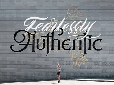Fearlessly Authentic art artwork authenticity design drawing handlettering illustration lettering lettering art mural muralart murals painting sparrow typography visual wall art walldesign wallmural wallpainting