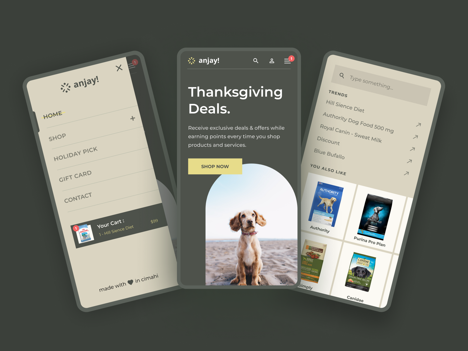 for pet shop mobile version by Hoomix on Dribbble