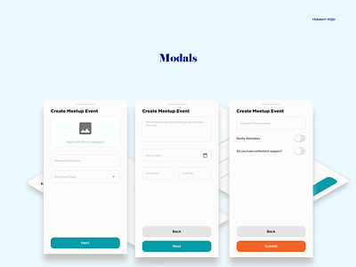 Mobile Modal for Creating an Event