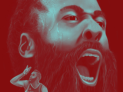 James Harden Illustration WIP basketball hou houston htx james harden paint painting rockets texas wip