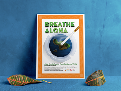 Breathe Aloha: Maui County Tobacco-Free Beaches and Parks catchafire hawaii illustration illustrator nonprofit poster psa public service announcement