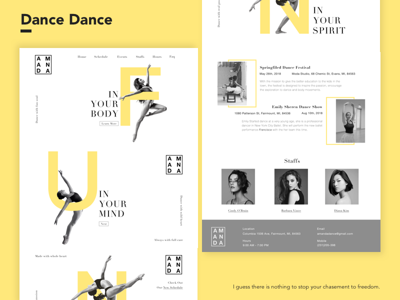 Dancing Website by Lida Jiang on Dribbble