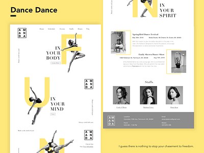 Dancing Website dance design ui web
