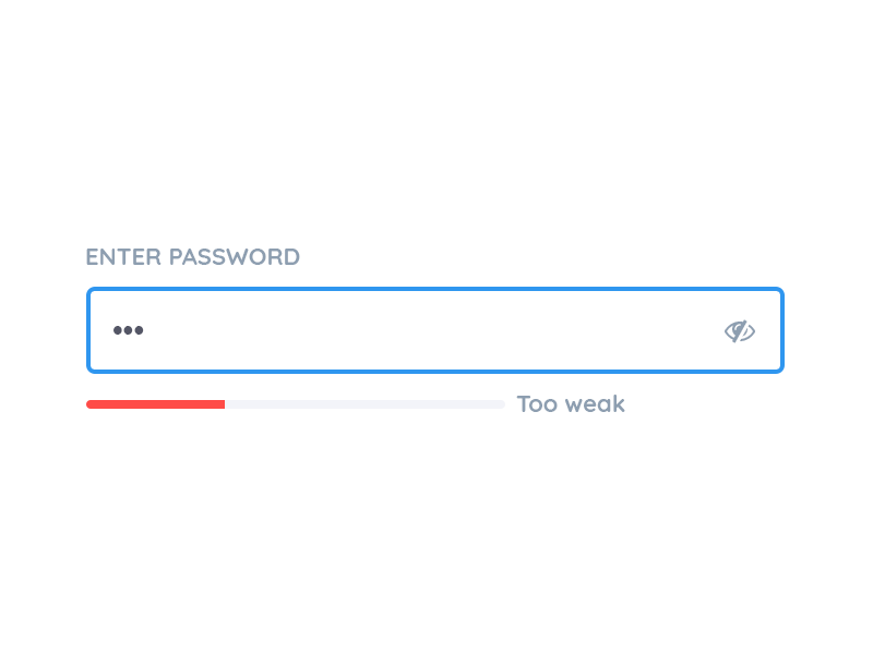 Password Strength - Option 1 daily ui form gif icon input login password sign up style guide ui user interface ux