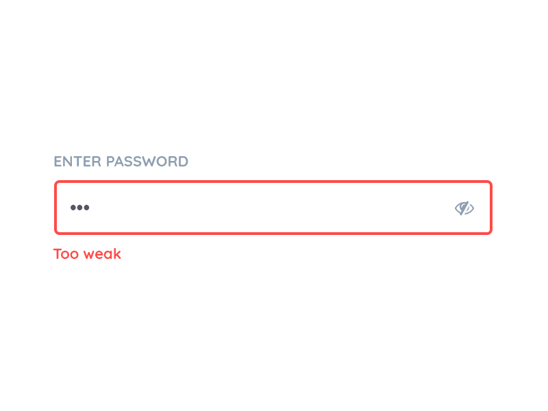 Password Strength - Option 2 daily ui form gif icon input login password sign up style guide ui user interface ux