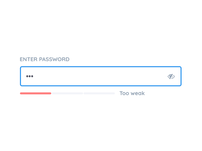 Password Strength - Option 3 daily ui form gif icon input login password sign up style guide ui user interface ux