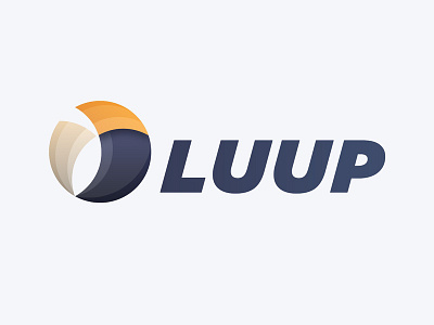 Luup Logo blue branding circle cream design gradient graphic identity logo orange typography vector