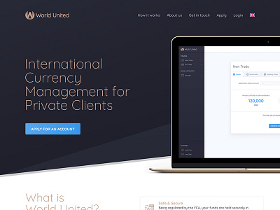 World United - Website agency currency design finance fintech landing page marketing money ui web web design website