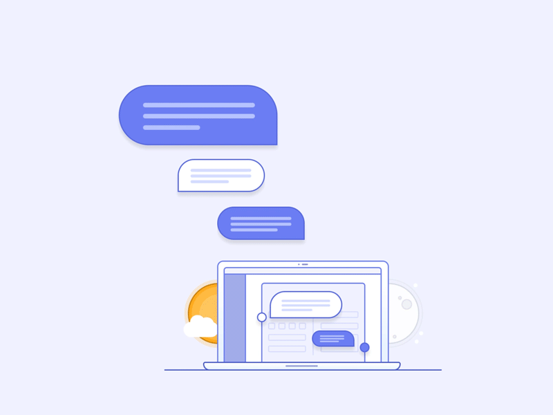 Support / Live Chat 24/7 - Animation animation desk flat gif live chat macbook motion design support ui web webflow website