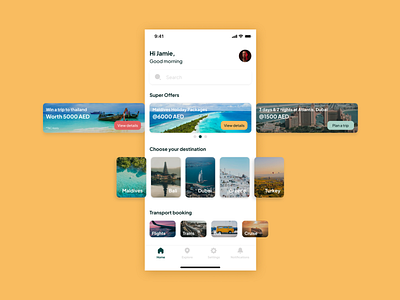 Travel App UI Concept