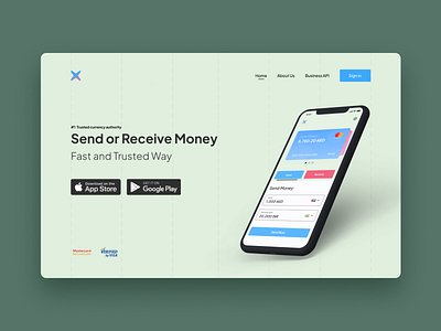 Money Transfer Hero section UI clean color theory design herosection logo mockup product design typography ui ui design uxdesign webdesign website