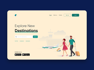 Travel website UI Hero Section clean color theory design graphic design illustration logo product design travel typography ui design uxdesign