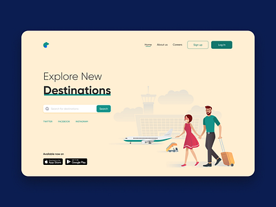 Travel website UI Hero Section clean color theory design graphic design illustration logo product design travel typography ui design uxdesign