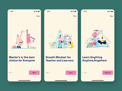 Online Education App - Onboarding UI app apple clean color theory design e-learning illustration ios logo onboarding product design typography ui ui design uxdesign walkthrough