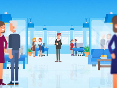 The Office characters gallot guillaume illustration illustrator office open plan space vector