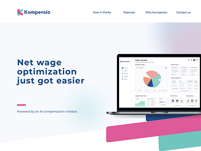 Kompensio - Compensation optimization app branding desktop app landing landingpage logo mobile mvp product design tax tax tech ui design uiux