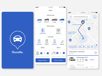 Shareme. app concept carsharing mobile app design ui design uiux