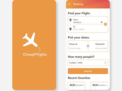 CheapFlights flight search UI