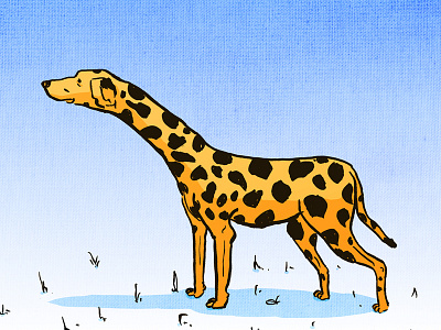 Dogiraffe animal brush dog illustration ink photoshop series
