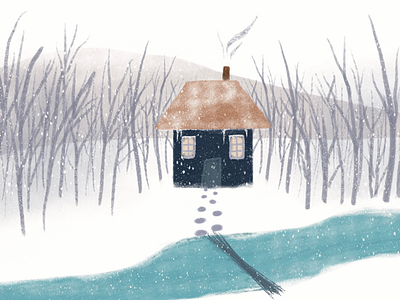 cabin by the river by İrem on Dribbble