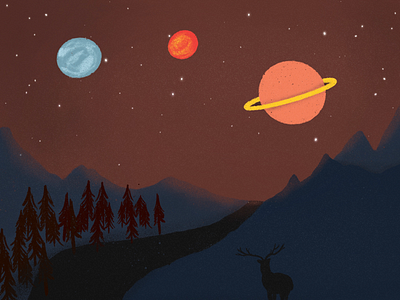 watching over the galaxy art digital art digital drawing digital illustration drawing galaxy illustration illustration artist landscape landscape design landscape illustration nature nature design nightsky planetarium planets sky