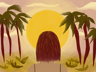 sun girl art digital art digital drawing digital illustration drawing girl illustration illustration artist landscape landscape design landscape illustration nature nature design summer sun sunset