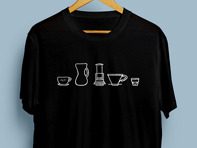 Brew Methods Tee coffee design illustration shirt mockup