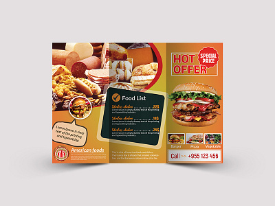 Restaurant Food Trifold Brochure Psd Template