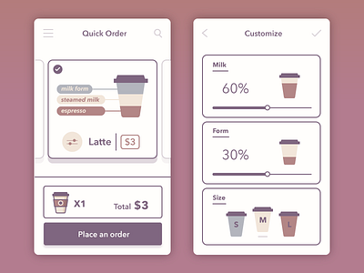 Coffee App app coffee cup drink flat illustration ui