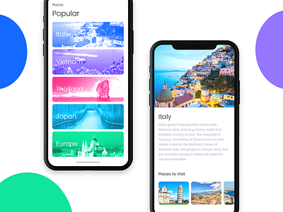 Tourism App app clean guide iphone x modern tourism travel ui