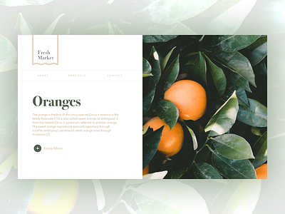 Fresh Market fresh landing page oranges organic ui ux website