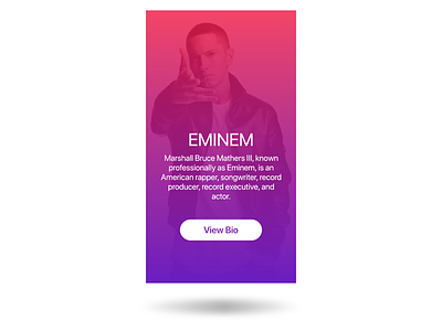 Eminem - Profile 2d adobe android app card design flat lettering logo minimal profile profile card profile design profile image type typography ui ux xd xddailychallenge