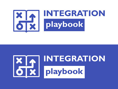 Integration Playbook Logo 2d adobe blue branding clean design flat integration logo microsoft minimal playbook typography vector