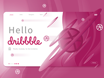 Hello Dribbble art direction graphic design illustration ui ux vector web web design