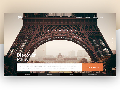 Discover París - Travel agency landing concept eiffeltower parís travel travelagency website
