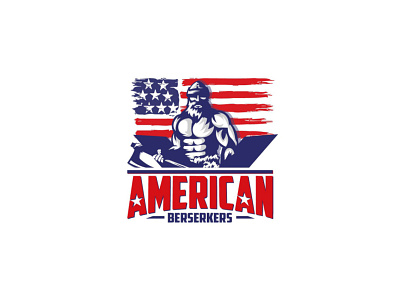 American Berserkers Logo Design american axe branding creative design flag graphic design illustration innovative logo modernism typedesign ui usa vikings warrior