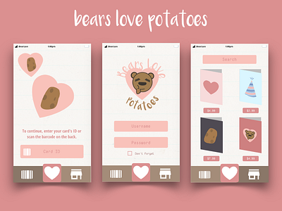 Bears Greeting Card App bears cards concept cute greeting mockup pastels