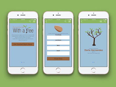 Remember Me with a Tree design ui ux web design